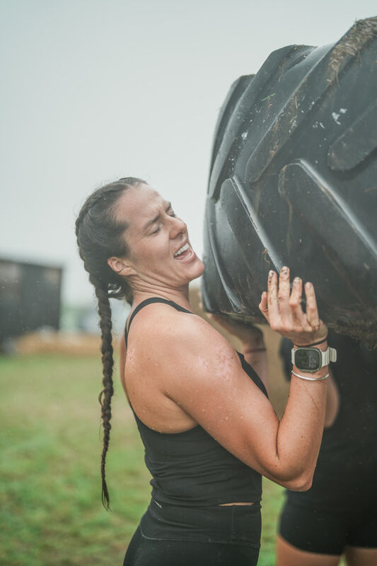 Tyre flip in the arena